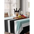 thumbnail image 6 of Turquoise Black Stripe Table Cloth, Modern Abstract Coarse Striped Waterproof Tablecloth for Rectangle Tables, Reusable Washable Fabric Table Cover for Restaurant Kitchen Dining Tables 60"x102", 6 of 6