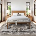 thumbnail image 3 of General Washable 8x8 Square Rug - Large Rugs for Living Room Stain Resistant Carpet Soft Rugs for Married Woman in Bedroom Kitchen with Non Slip Backing Home Decor Floor 8x8 Black, 3 of 16