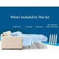 thumbnail image 3 of 700 Thread Count 100% Egyptian Cotton Sleeper Sofa Bed Sheet Set Stripe Queen XL Size (60"x 80"x 7" ) with 4 -PCS Fitted Straps Sky Blue, 3 of 6
