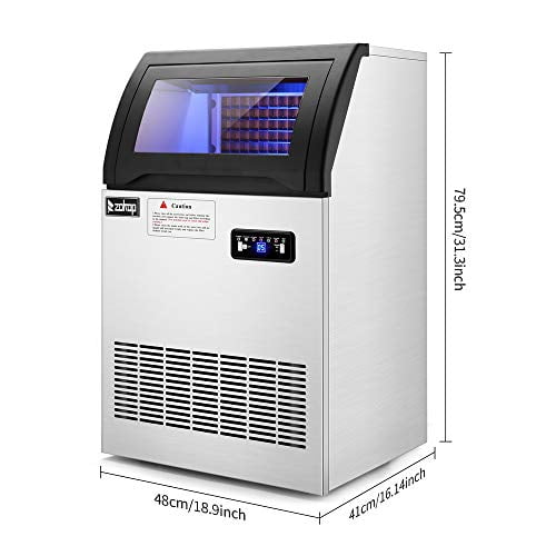 Kepooman Commercial Stainless Steel Freestanding Ice Maker for Home/Kitchen/Office/Restaurant/Bar/Coffee Shop Kepooman Commercial Stainless Steel Freestanding Ice Maker for Home/Kitchen/Office/Restaurant/Bar/Coffee Shop