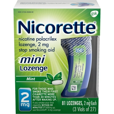Nicorette Mini Nicotine Lozenges to Stop Smoking, 2mg, Mint Flavor - 81 (Best Way To Stop Smoking Weed)
