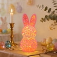 thumbnail image 2 of Easter Rabbits Decorations Easter Bunny Lights Pastel Easter Hollow Rabbits Lamp Festive Bunny Party Decoration, 2 of 6