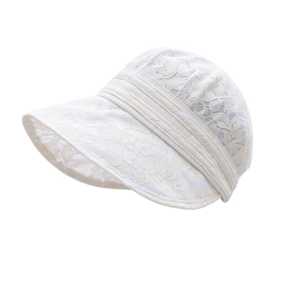 Women's Lace-Trimmed Wide Brim Sun Hat, Quick Dry Breathable UV Protection Beach Hat for Summer, Outdoor Travel, and Casual Style Beige