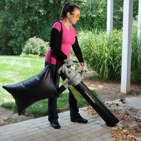 LawnMaster Blower, Mulcher and Vacuum, 12 AMP (Best Commercial Leaf Vacuum)