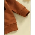 thumbnail image 6 of Wassery Toddler Boys Fall Outfits Letter Embroidery Long Sleeve Sweatshirts and Solid Color Long Pants 2Pcs Infant Halloween Clothes Set 0-3 Years, 6 of 8