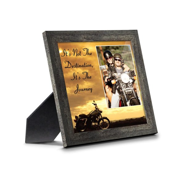Crossroads Home Décor Harley Davidson Gifts for Men and Women, Patriotic Harley Accessories, Harley Davidson Wedding Gifts, It's Not The Destination Unique Motorcycle Wall Decor, 9760BW