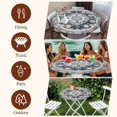 thumbnail image 6 of Boho Blue Round Tablecloth 36-44 Inch Round Fitted Table Cloth with Elastic Edge, Ethnic Floral Geometric Southwestern Vintage Waterproof Table Cover Protector for Outdoor Picnic Party Dining, 6 of 6