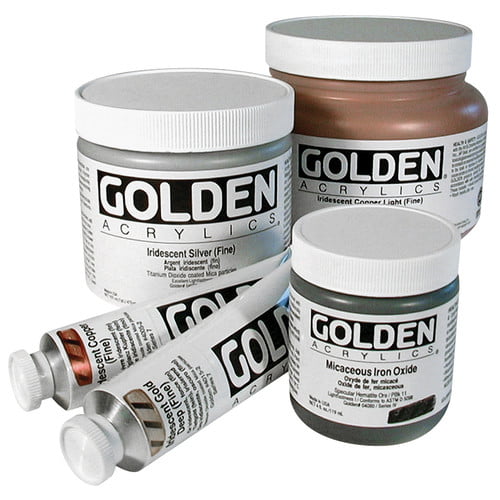 Golden : Fluid Acrylic Paint : 236ml (8oz) : Gold Deep Fine Iridescent