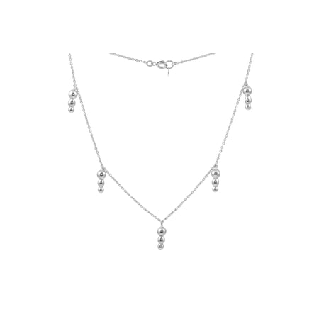 Jevela | Mina Ripple Ball Stud Adjustable Choker Necklace | Sterling Silver