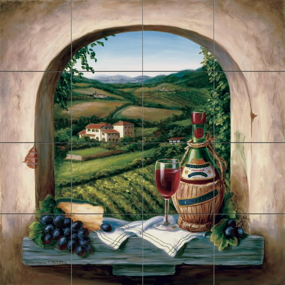 Tile Mural Kitchen Backsplash - Chianti Reverie - by Barbara Felisky