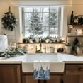 thumbnail image 2 of Tree Winter Christmas Kitchen Towels Set of 2,Blue Snowflake Let It Snow Dish Hand Towels Holiday Home Indoor Bathroom Party Seasonal Decorations, 2 of 6