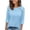 Light Blue, variant on Otntypg Womens Blouses Dressy Casual 3/4 Length Sleeve Tops Spring Summer Business Work Crewneck T-Shirts Casual Beach Vacation Tunic Shirt