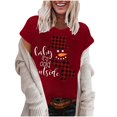 thumbnail image 2 of Camisas Navideñas Para Mujer Moda Casual Impresión Cuello Redondo Suelto Manga Corta Suéter Tops Odeerbi ODB205310, 2 of 6