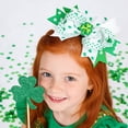 thumbnail image 5 of Msgweeeg Hairclips St. Patrick's Day St Patrick's Day Tail Bow Hair Clip Green Multi Layer Bow Hair Accessory for Girls Kids Festival Party Outfit Cute Holiday Hairpin, 5 of 7