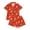 Red, variant on SIYUDAN Toddler Girls Halloween Pajamas Set Pumpkin Ghost Bat Print Girls Silk Pjs Short Sleeve Button-Down Sleepwear with Shorts Set 3-4 Years Girls Pajamas