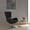 Brown Faux Leather, variant on Merrick Lane High-Back Egg Style Lounge Chair in Gray Faux Leather Upholstery With 360° Swivel Chrome Base