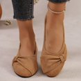 thumbnail image 6 of Women Knotted Bow Ballet Flats, Soft Textured Round Toe Slip‑on Casual Flat Shoes, Comfort Walking Footwear, 6 of 9
