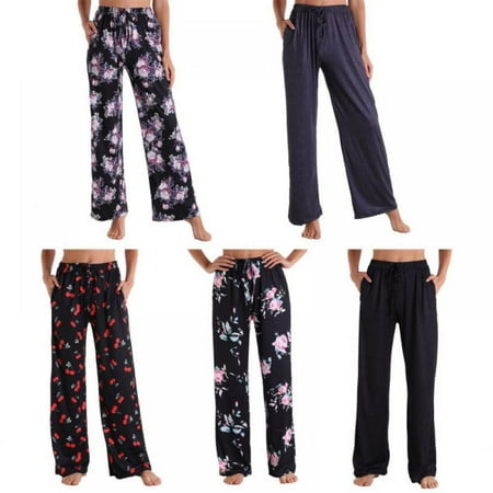 

[BRAND CLEARANCE!]Summer Women Autumn Printing Women Pajama Bottoms Elastic Waist Ankle-Length Pants Sleep Wear