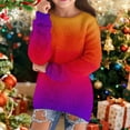thumbnail image 2 of GiLiling Girls Loose Fluffy Fuzzy Sweater, Fall Winter Crew Neck Long Sleeve Top, Cozy Trendy Kids Shirt, Casual Cute Outfit for Teens (Orange, 5-6 Years), 2 of 5