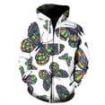 thumbnail image 1 of Sudadera con capucha y cremallera con estampado de mariposas de dibujos animados para primavera y otoño para hombre y mujer, sudadera de gran tamaño con estampado 3D, sudadera con capucha moderna que, 1 of 6