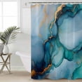 thumbnail image 4 of Marble Texture Shower Curtain Set ，Waterproof Fabric Shower Curtains Colorful Sage Green Gold Abstract Modern Shower Curtains for Bathroom,Bathroom Decor 72"x84", 4 of 6