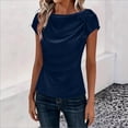 thumbnail image 1 of Haivin Womens Summer Tops 2026 Pleated Round Neck Short Sleeve Shirts Business Casual, 1 of 6