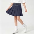 thumbnail image 4 of QTBIUQ Girls Pleated Skirt with Belt Casual Comfortable A-Line Skirt School Style Flared Skirt Summer Skirt for Casual Wear, 4 of 8