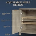 thumbnail image 4 of OAKHAM Storage Cabinet with 3 Drawers, Fluted Sideboard Buffet with Adjustable Shelf, Gray Oak, 4 of 7