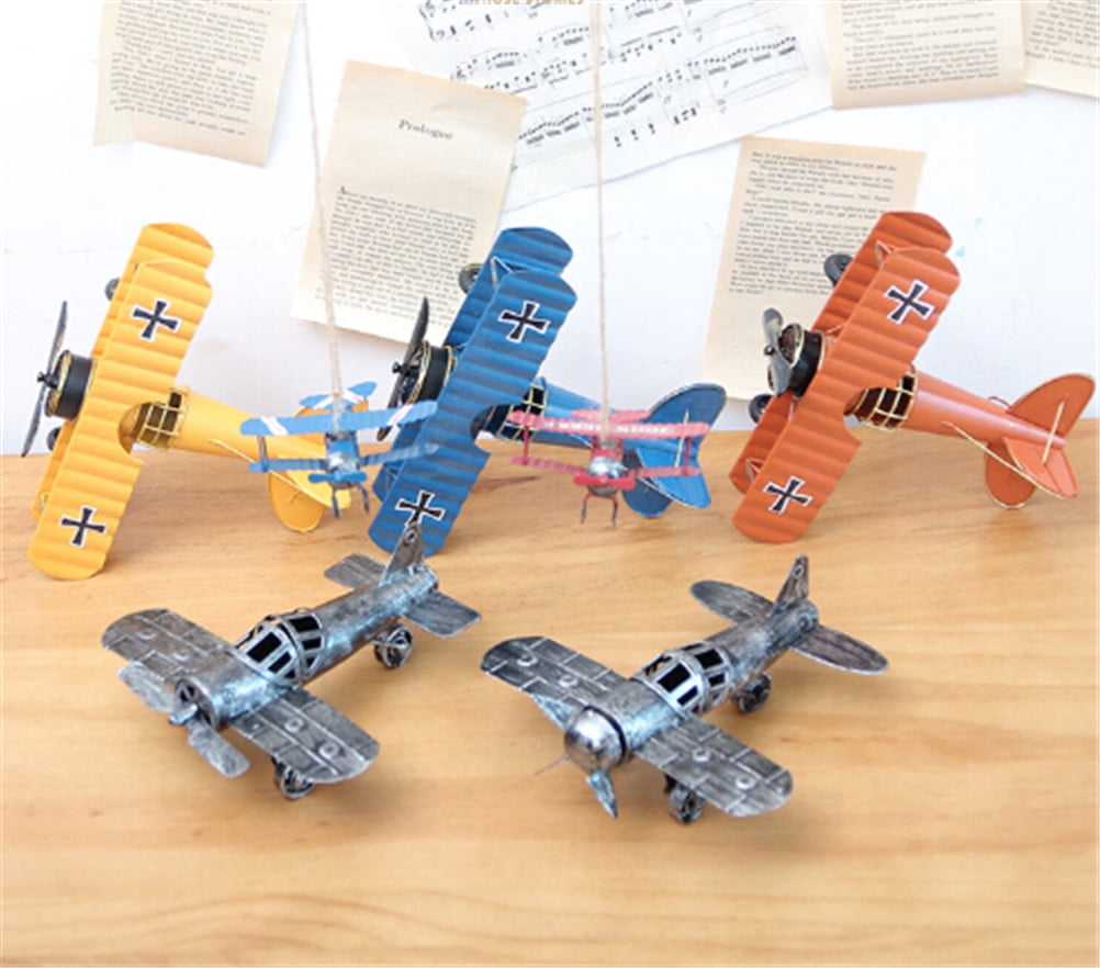 Mini Vintage Plane Model Aircraft Glider Biplane Airplane Model Kids Toy Plas HI 