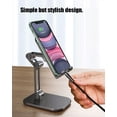 thumbnail image 3 of Cell Phone Stand, Fully Foldable, Angle Height Adjustable Cell Phone Stand, Suitable for 4-13 Inches Phones and Tablets (Black), 3 of 7