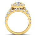 thumbnail image 3 of Pompeii 4Ct Diamond Halo Engagement Wedding Ring Set White Yellow or Rose Gold Lab Grown, 3 of 6