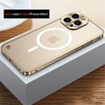thumbnail image 1 of Metal Aluminum Alloy For Magsafe Case For iPhone 15 14 13 12 11 Pro Max Mini Magnetic Wireless Charge Translucent Matte PC Cover, 1 of 7