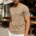 thumbnail image 4 of Aofany Summer T Shirt Men Solid Color Short Sleeve T-Shirts Casual V-Neck Big and Tall Mens Pullover Shirts, 4 of 6