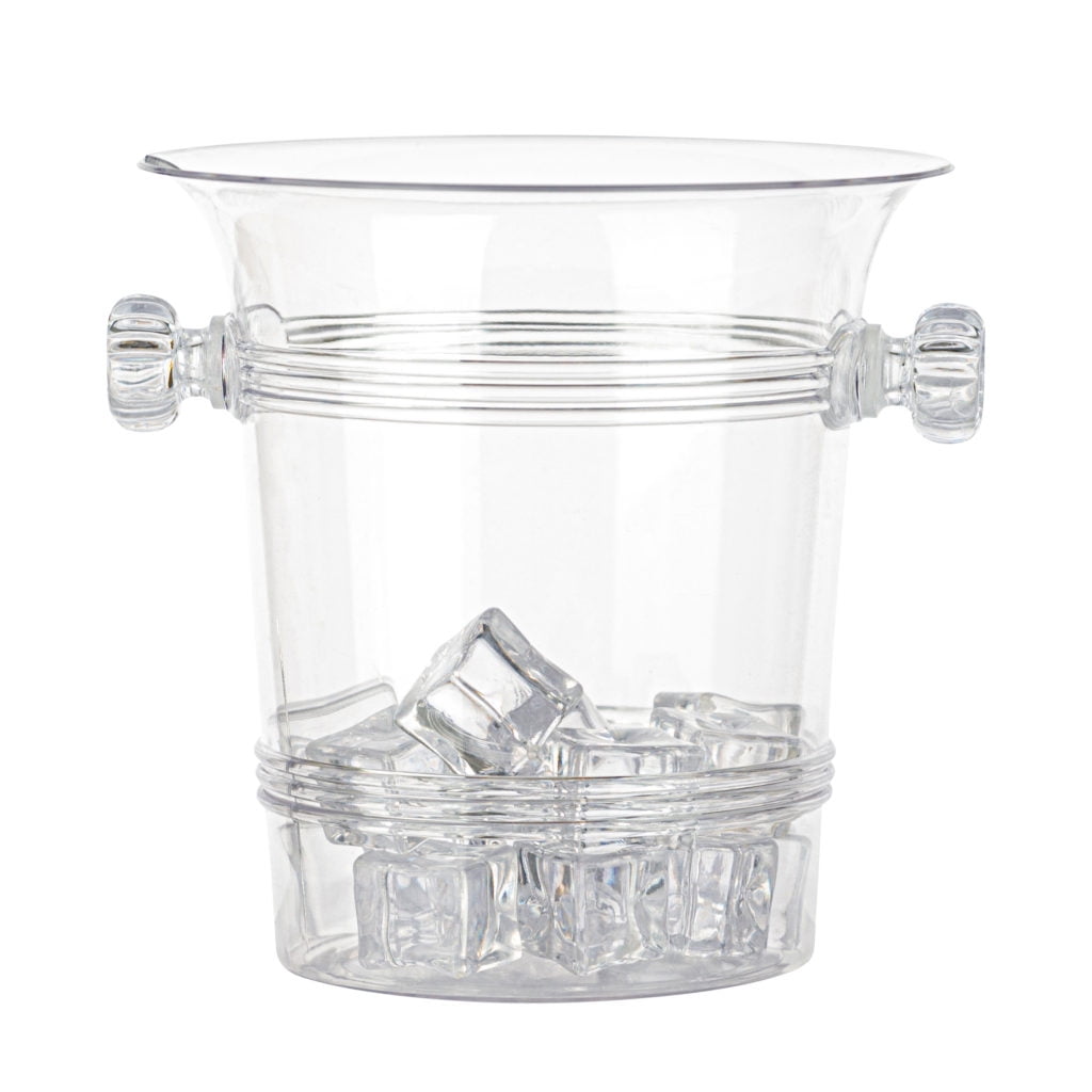(5 PACK) Clear Disposable Plastic Ice Bucket for Chilling Wine