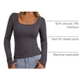 thumbnail image 4 of Remera PRETTYGARDEN de Canalé Manga Larga Cuello Redondo XL Gris Oscuro, 4 of 5