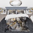 thumbnail image 2 of Designart "Delicate Brushstrokes Grey and Gold II" Abstract Marble Bedding Covert Set - Modern Grey Abstract Bed Set With 1 Sham, 2 of 6