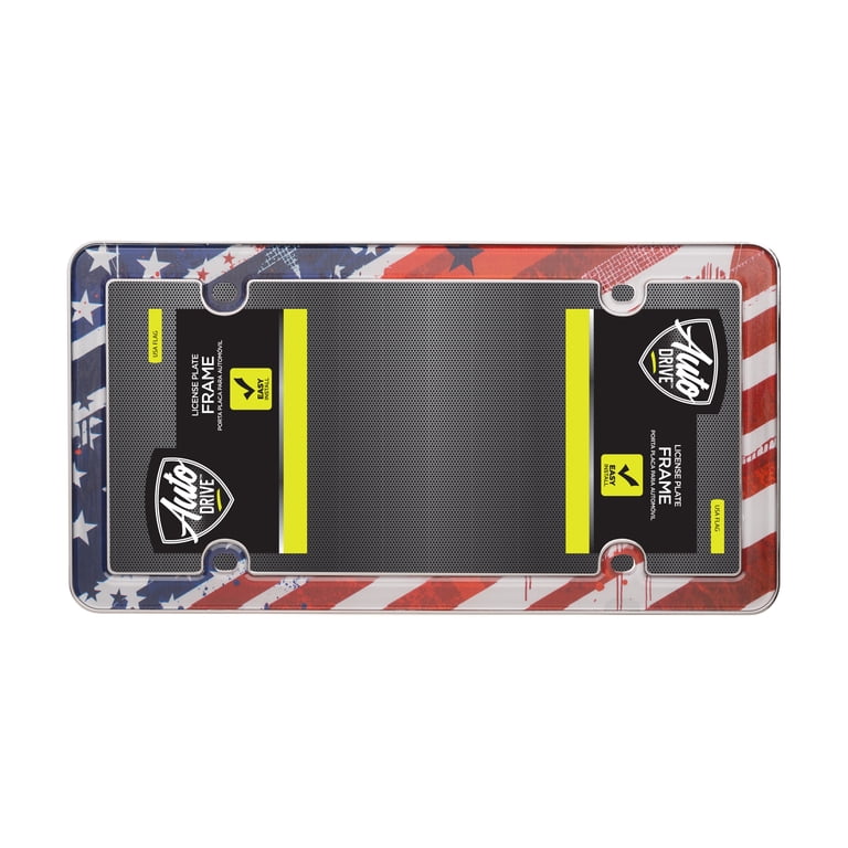 Auto Drive USA Flag Metal License Plate Frame photo 8