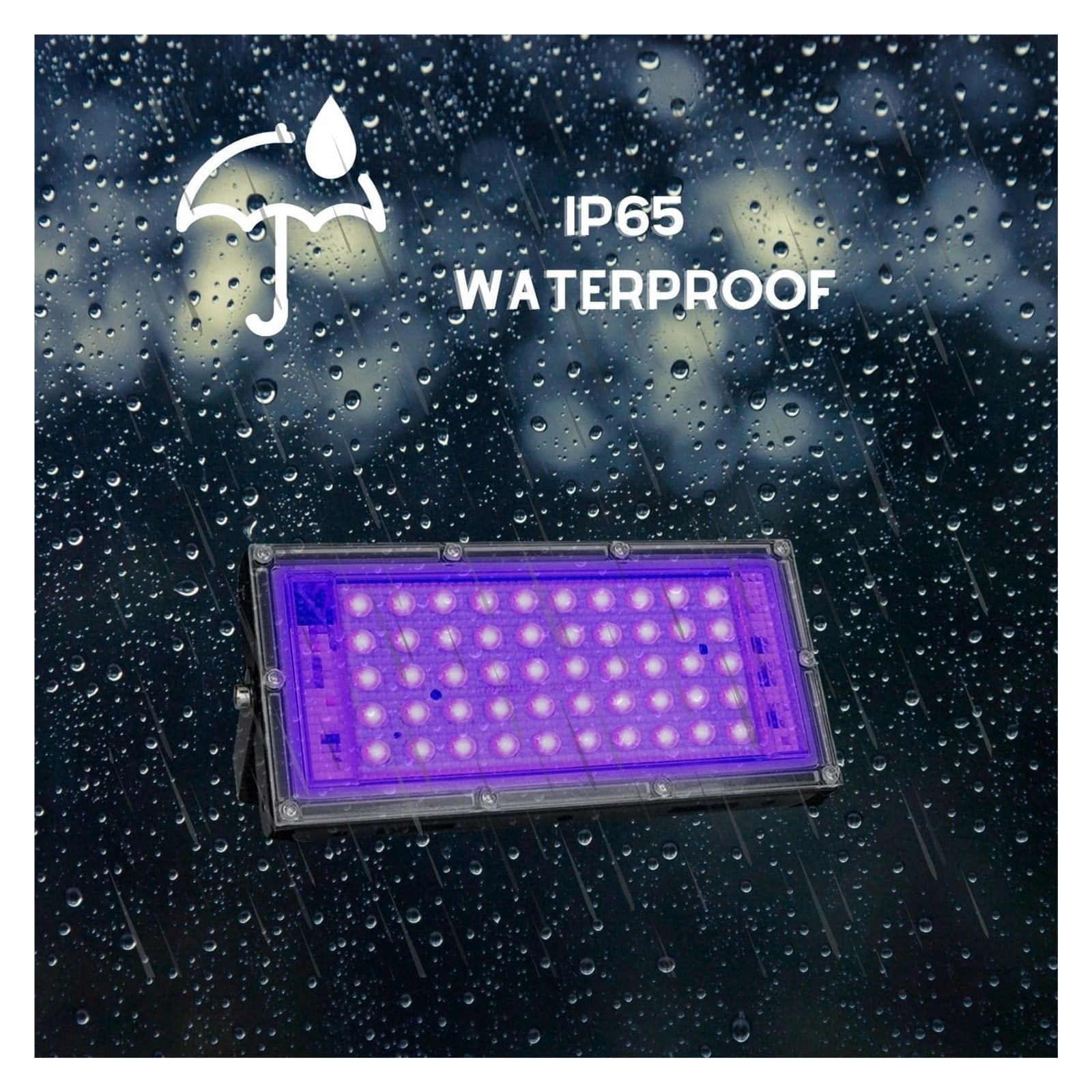 UV Black Light 50W IP65 Waterproof Stage Blacklight For Glow Party Dance DJ Disco Bar Body Paint Fluorescent Poster Purple Lamp
