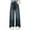 Blue1, variant on Gunia Baggy Jeans For Girls Straight Leg Pant High Waist Elastic Band Casual With Pockets Kids Teen Girl Denim Pants 5-14 Years