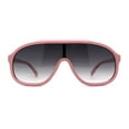 thumbnail image 1 of Iconic 80s Oversize Shield Racer Sport Plastic Sunglasses Pink Smoke, 1 of 4