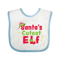 Inktastic Christmas Santa's Cutest Elf Boys or Girls Baby Bib