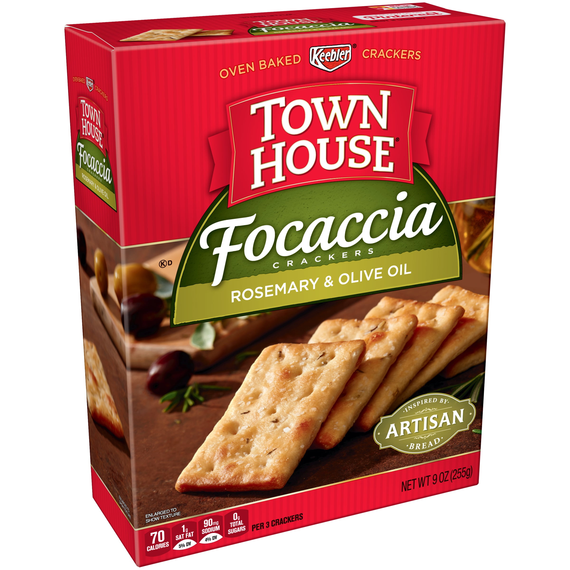 Keebler Town House Focaccia Rosemary & Olive Oil Crackers, 9 Oz