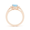 thumbnail image 2 of ANGARA Natural Inspired Cushion 1.85 ct Aquamarine Ring with Diamond Halo in 14K Rose Gold for Women (Size-9x7mm) | March Birthstone, Anniversary, Jewelry Gift for Women | Natural Aquamarine Ring, 2 of 8