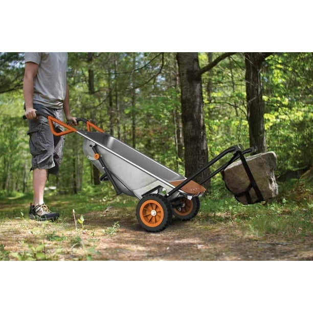 WORX 1-cu ft Steel Yard Cart in the Yard Carts department at