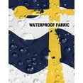 thumbnail image 5 of Pack of 2 Outdoor Pillow Covers, Navy Blue Wave Stripes Yellow Nautical Anchor Waterproof Square Throw Pillowcase Cushion Decorative Pillow Covers for Couch Patio Tent, 24x24 in, 5 of 6