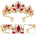 thumbnail image 3 of Corona para novia reina princesa niñas en boda cumpleaños desfile, con diadema de peine, para mujeres y niñas, 3 of 5