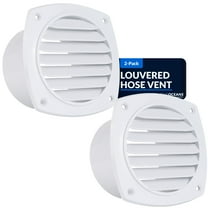 Five Oceans 7-Slotted Louvered Hose Vent, 4-inch Hose Diameter, 2 Pack Air Hose Thru Vent, White ABS Plastic - FO111-M2