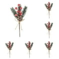 thumbnail image 2 of Ongmies Christmas Evergreen Pine Branches, Artificial Christmas Needle Pick – Featuring Golden Berries, Pinecone, And Rustic Bow, Perfect For Centerpieces, Pine Cone Floral Sprays Decoration, 2 of 5