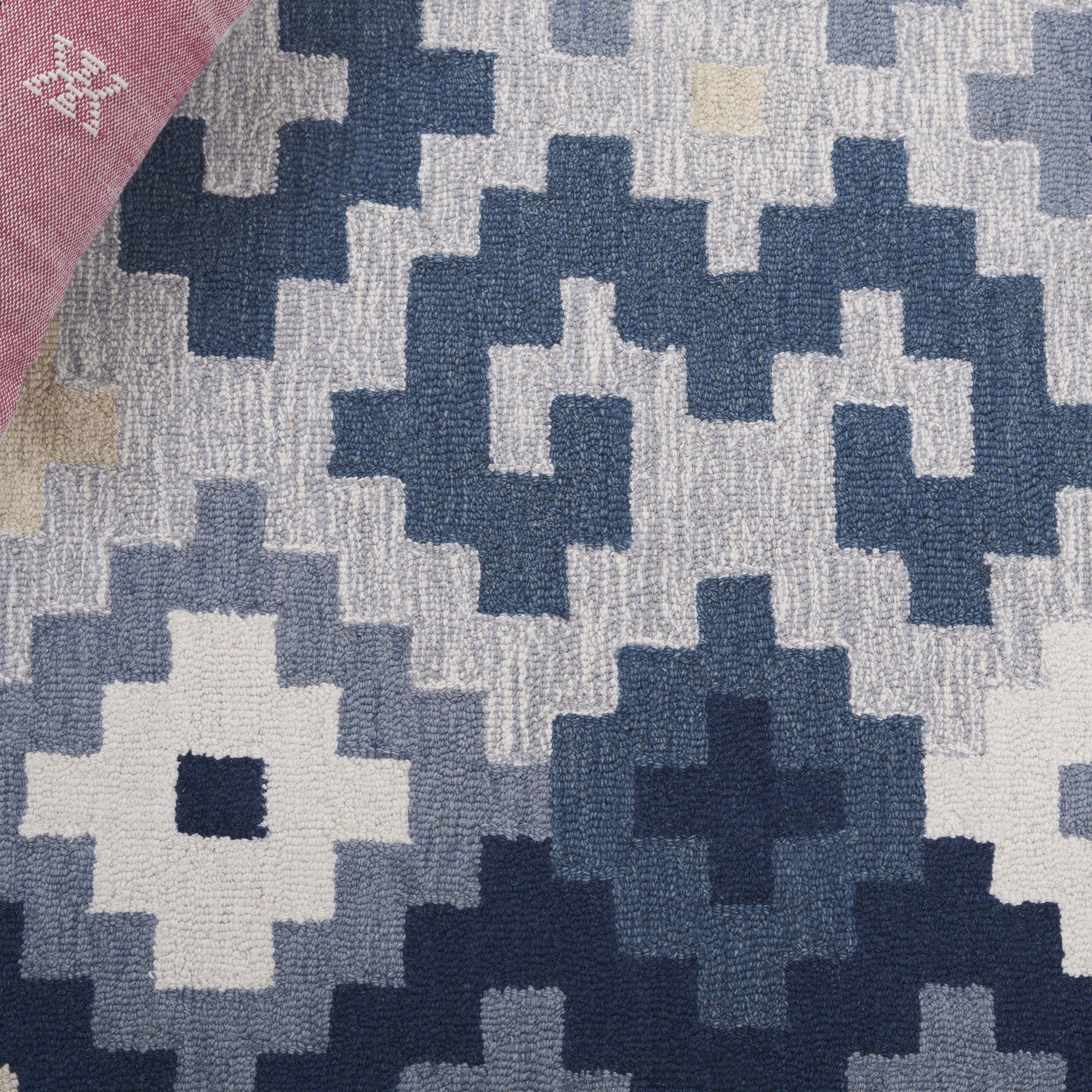 SAFAVIEH Metro Amable Geometric Area Rug, Blue/Ivory, 5' x 8'