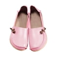 thumbnail image 2 of AUDeals Women Genuine Leather Shoes, Soft Casual Slip On Shoes, Non Slip Low Top Platform Shoes for Daily Wear (Pink, 11), 2 of 3